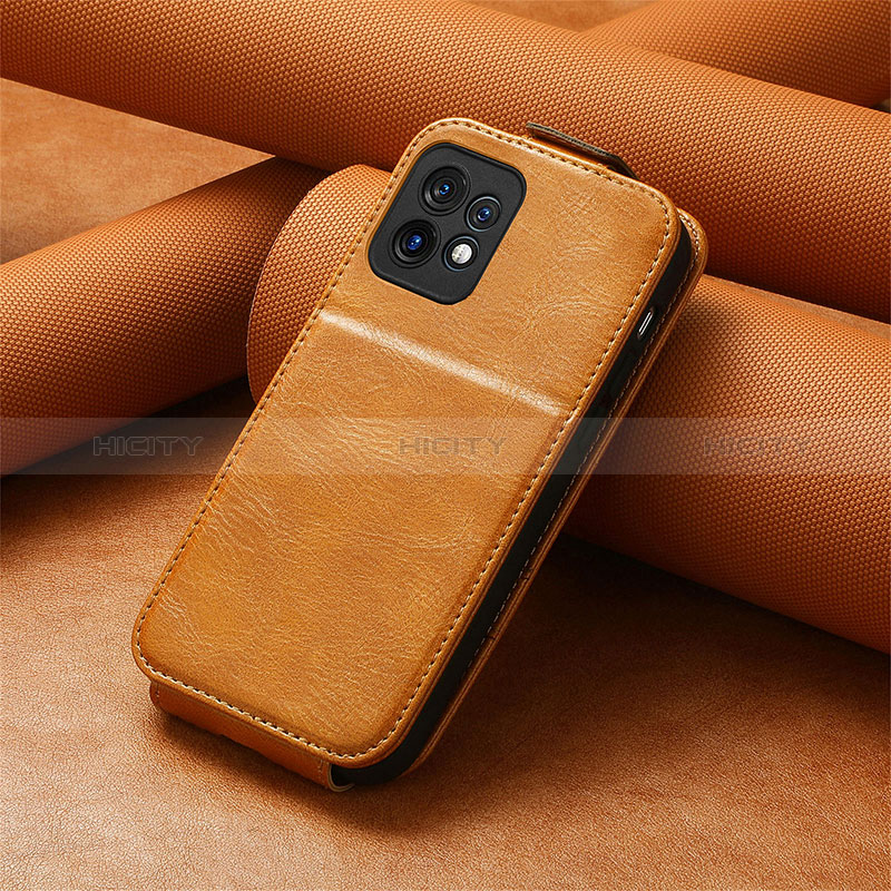 Funda de Cuero Flip S01D para Motorola Moto Edge 40 Pro 5G Marron