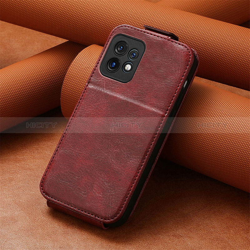 Funda de Cuero Flip S01D para Motorola Moto Edge 40 Pro 5G Rojo