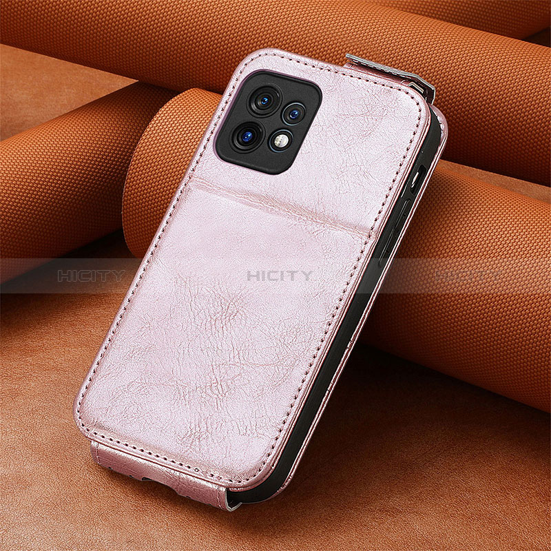 Funda de Cuero Flip S01D para Motorola Moto X40 5G Oro Rosa