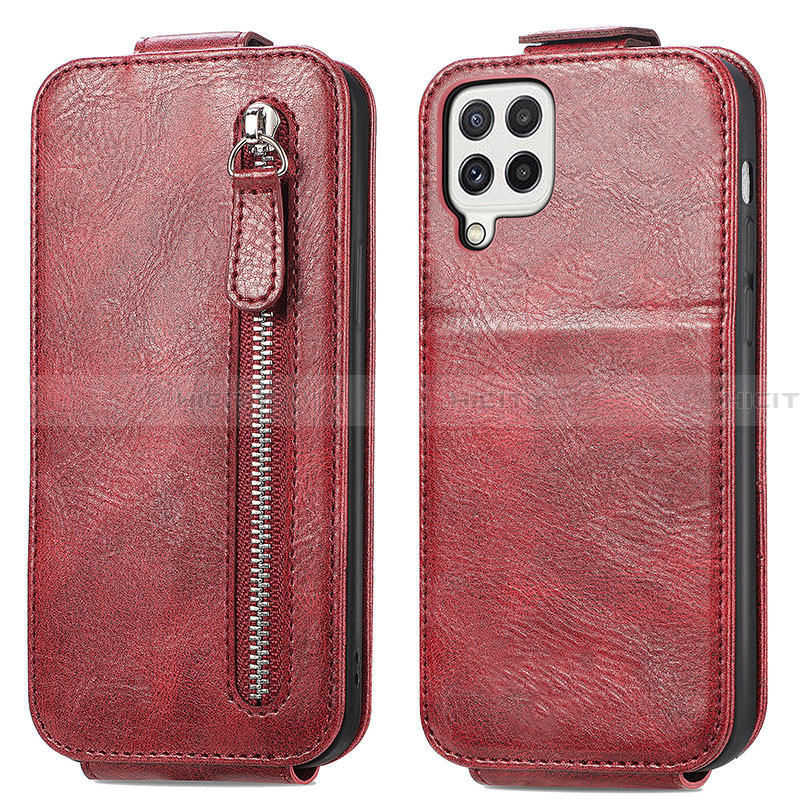 Funda de Cuero Flip S01D para Samsung Galaxy A22 4G Rojo