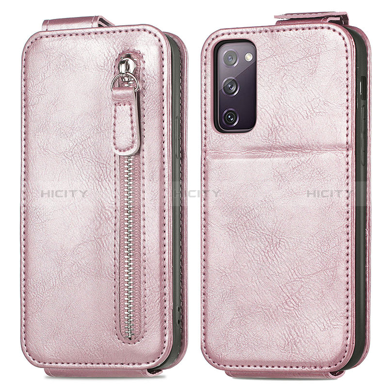 Funda de Cuero Flip S01D para Samsung Galaxy S20 FE 4G Oro Rosa