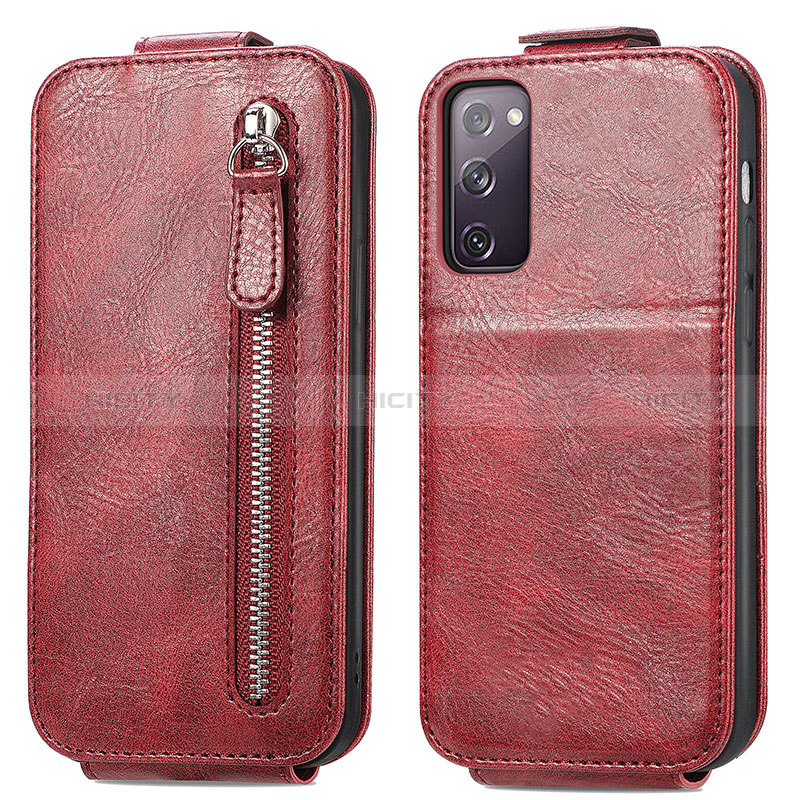 Funda de Cuero Flip S01D para Samsung Galaxy S20 FE 5G Rojo