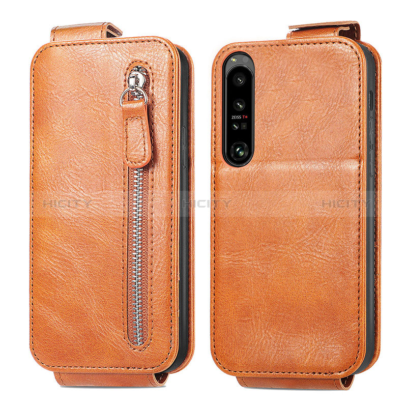 Funda de Cuero Flip S01D para Sony Xperia 1 IV Marron