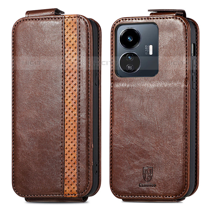 Funda de Cuero Flip S01D para Vivo iQOO Z6 Lite 5G Marron