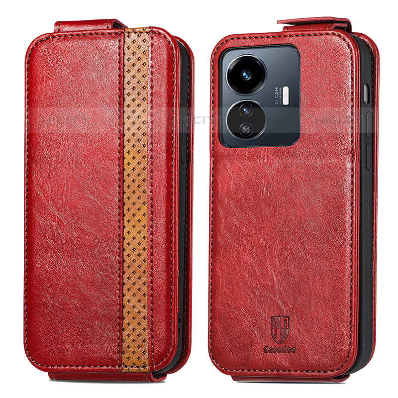 Funda de Cuero Flip S01D para Vivo iQOO Z6 Lite 5G Rojo