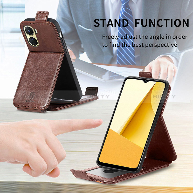 Funda de Cuero Flip S01D para Vivo Y02S