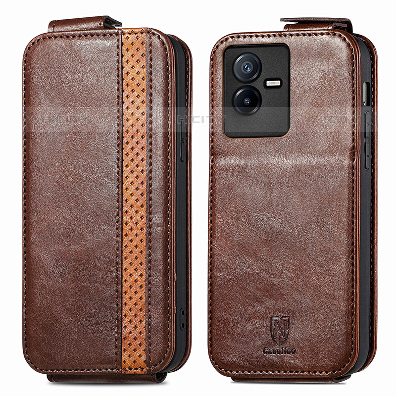 Funda de Cuero Flip S01D para Vivo Y73t Marron