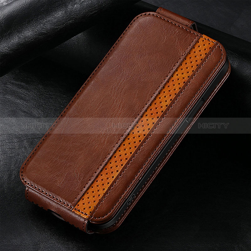 Funda de Cuero Flip S02D para Huawei Enjoy 50 Pro Marron