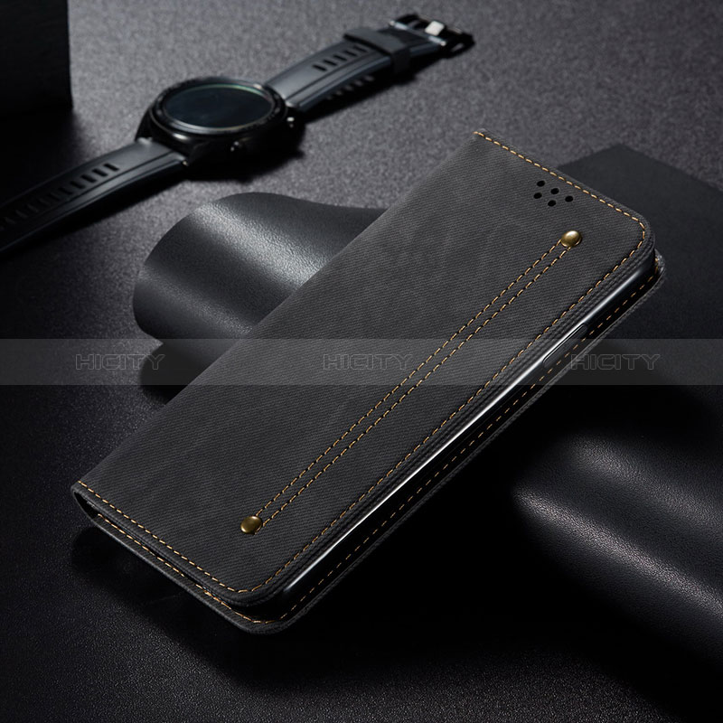 Funda de pano Cartera con Soporte B01S para Huawei Honor 50 Lite Negro