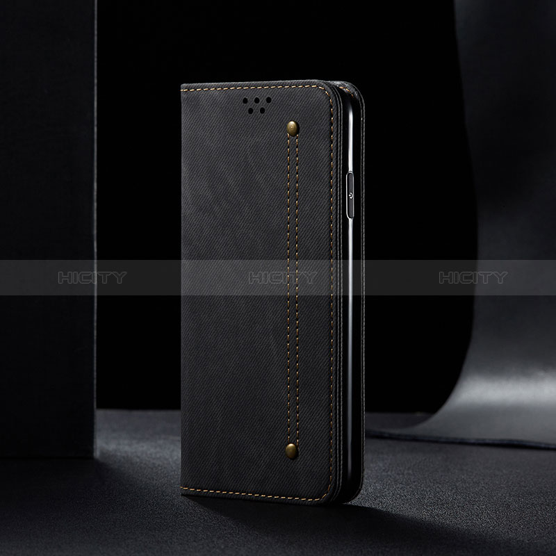 Funda de pano Cartera con Soporte B01S para Samsung Galaxy A12 Negro