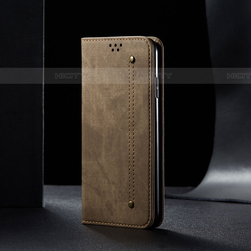 Funda de pano Cartera con Soporte B01S para Samsung Galaxy A52 4G Caqui