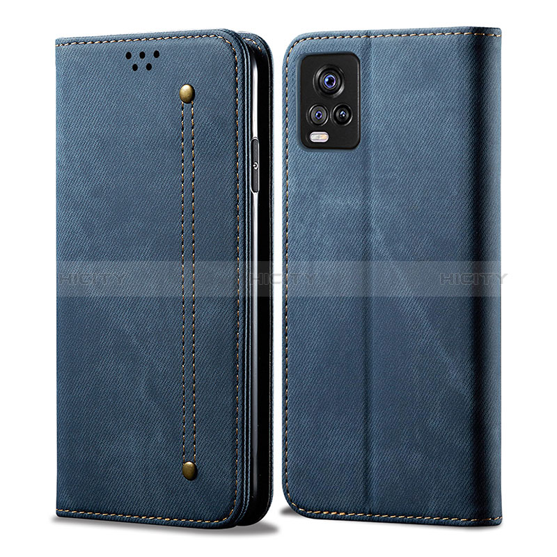 Funda de pano Cartera con Soporte B01S para Vivo V20 Azul