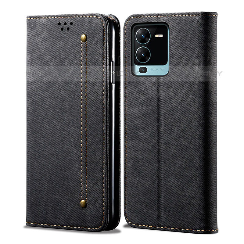 Funda de pano Cartera con Soporte B01S para Vivo V25 Pro 5G Negro