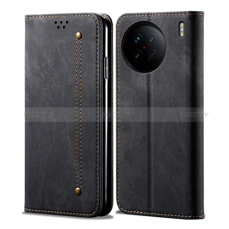 Funda de pano Cartera con Soporte B01S para Vivo X90 Pro 5G Negro