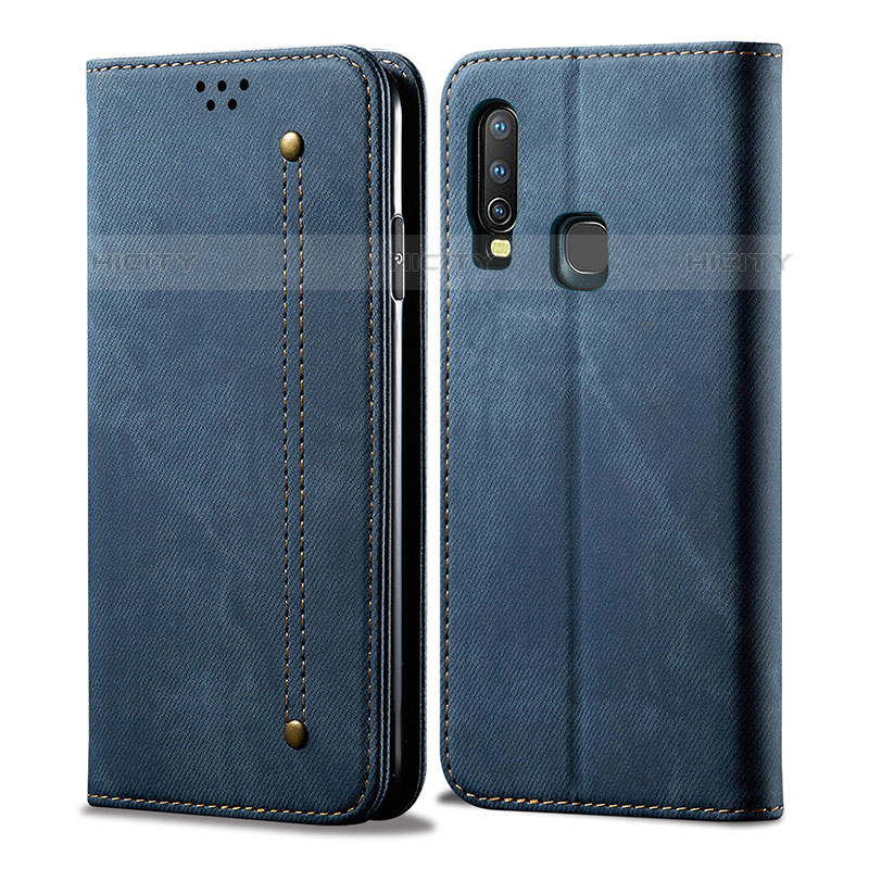 Funda de pano Cartera con Soporte B01S para Vivo Y17 Azul