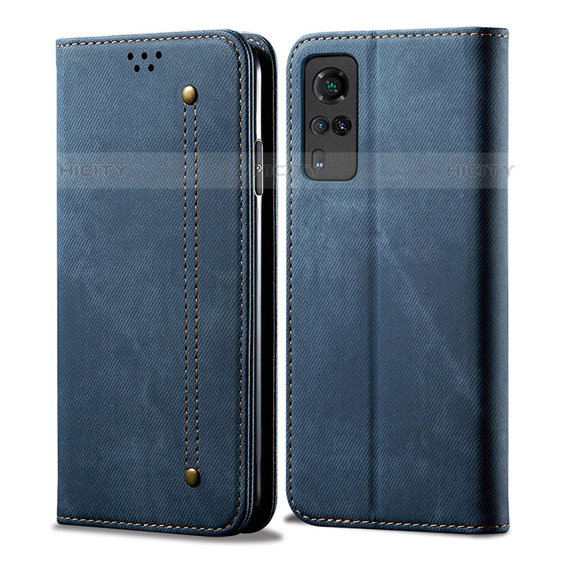 Funda de pano Cartera con Soporte B01S para Vivo Y51A Azul