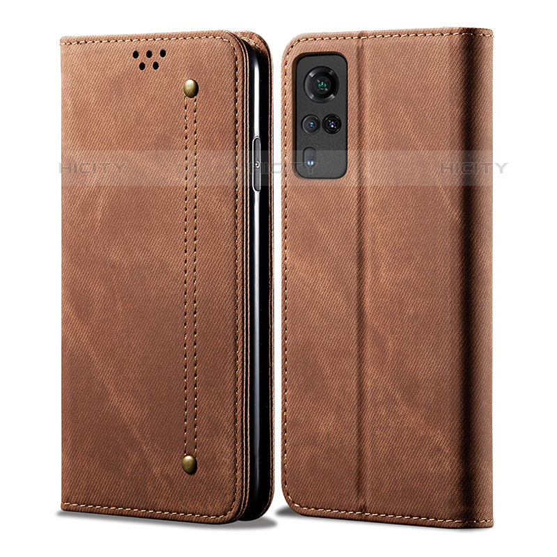 Funda de pano Cartera con Soporte B01S para Vivo Y51A Marron