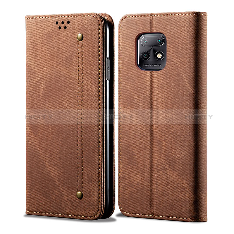 Funda de pano Cartera con Soporte B01S para Xiaomi Redmi 10X 5G Marron