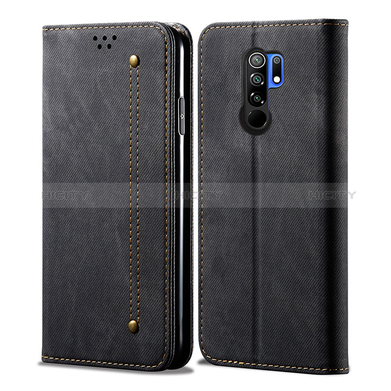 Funda de pano Cartera con Soporte B01S para Xiaomi Redmi 9 Negro