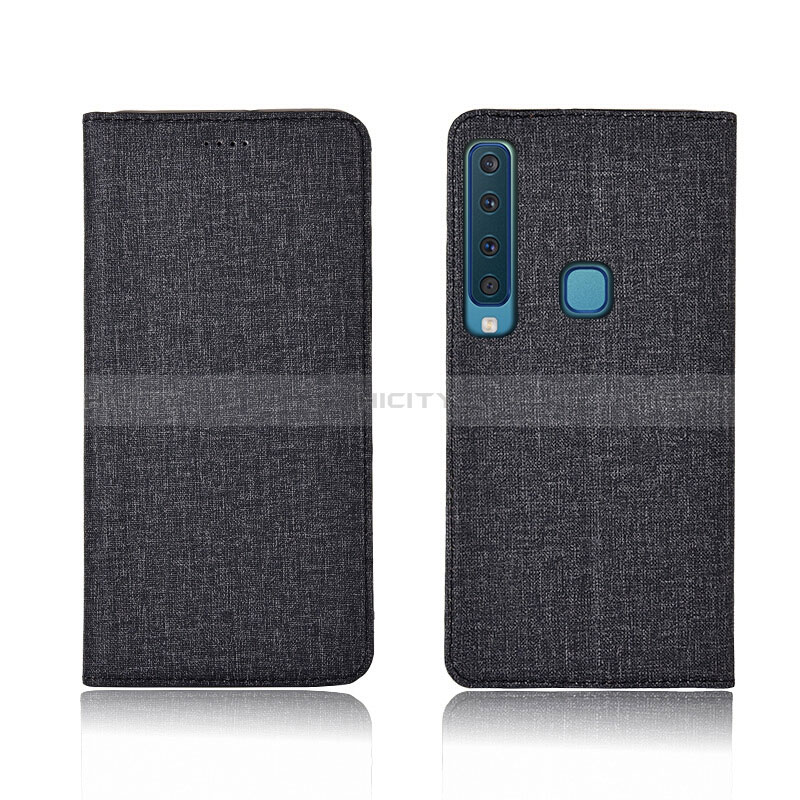 Funda de pano Cartera con Soporte Carcasa para Samsung Galaxy A9 Star Pro Negro