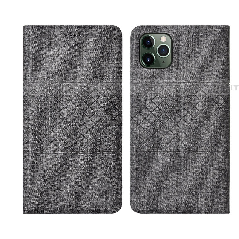 Funda de pano Cartera con Soporte H01 para Apple iPhone 11 Pro Max Gris