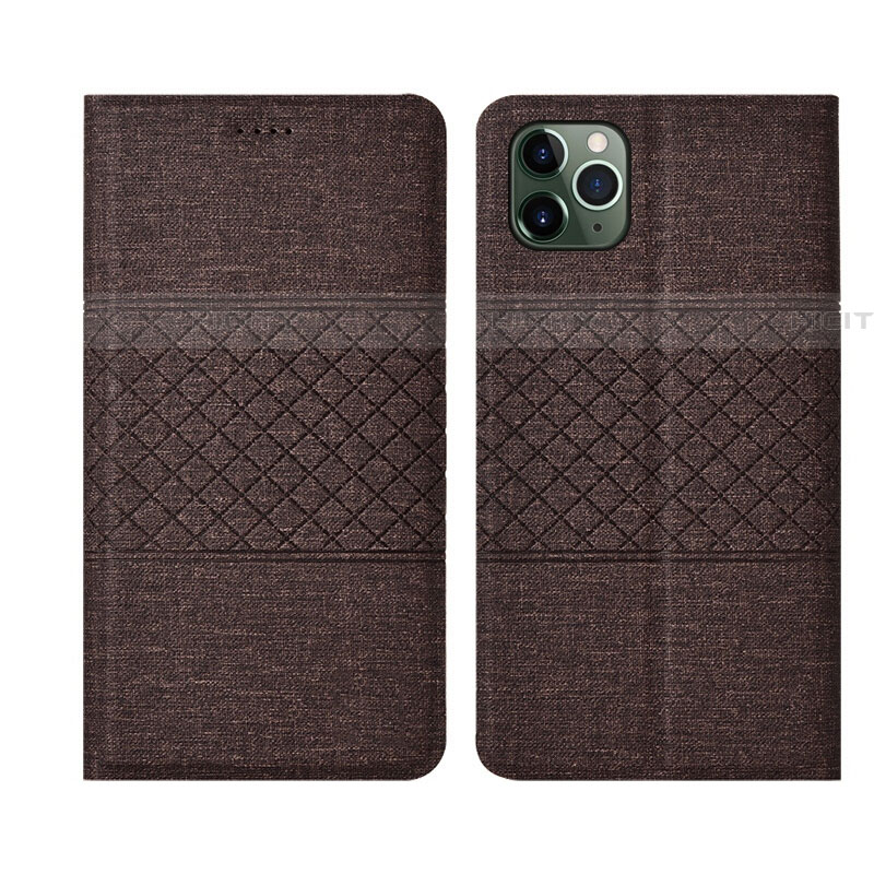 Funda de pano Cartera con Soporte H01 para Apple iPhone 11 Pro Max Marron