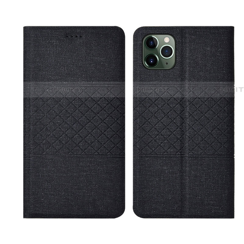 Funda de pano Cartera con Soporte H01 para Apple iPhone 11 Pro Max Negro