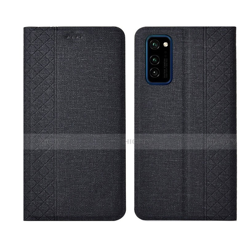 Funda de pano Cartera con Soporte H01 para Huawei Honor V30 5G Negro