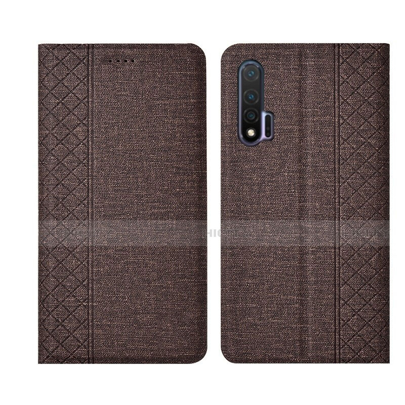 Funda de pano Cartera con Soporte H01 para Huawei Nova 6 5G Marron