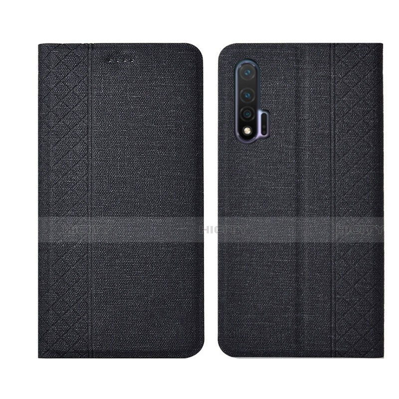 Funda de pano Cartera con Soporte H01 para Huawei Nova 6 5G Negro