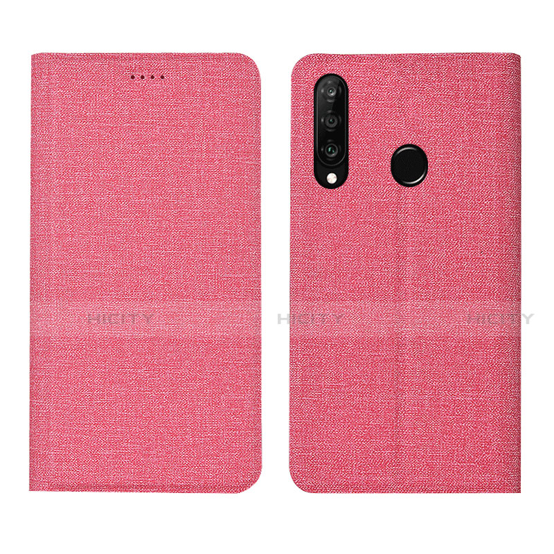 Funda de pano Cartera con Soporte H01 para Huawei P30 Lite XL Rosa