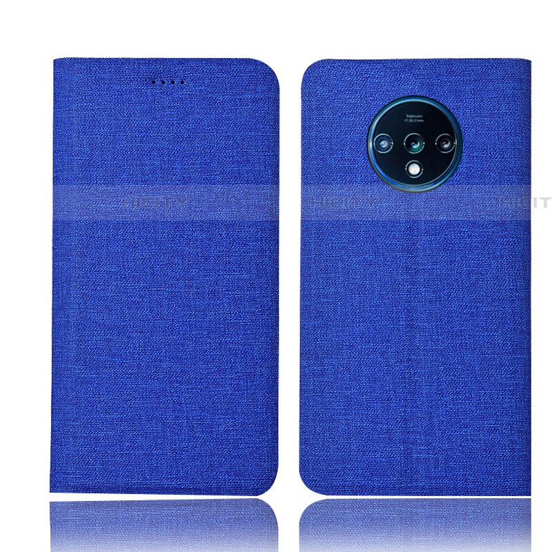 Funda de pano Cartera con Soporte H01 para OnePlus 7T Azul