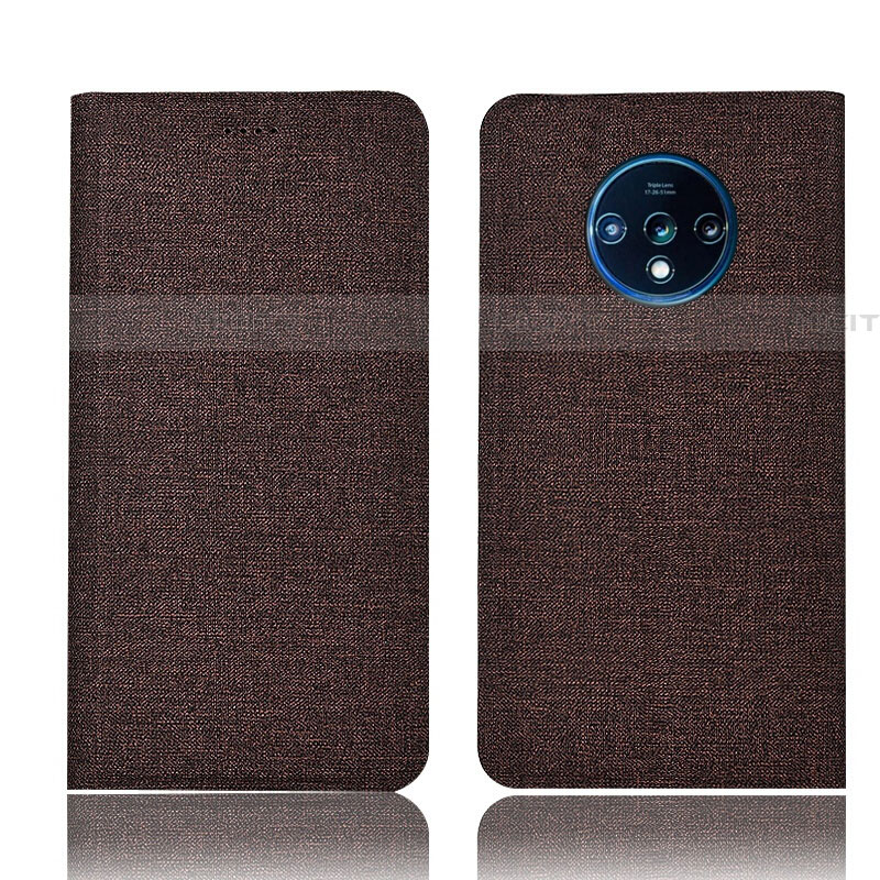 Funda de pano Cartera con Soporte H01 para OnePlus 7T Marron