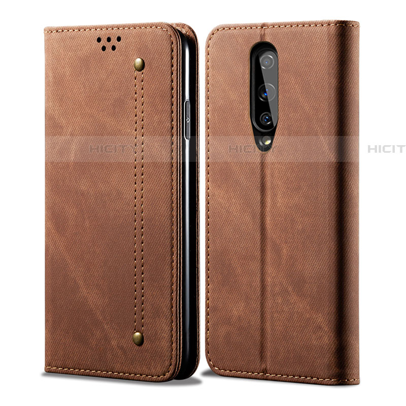 Funda de pano Cartera con Soporte H01 para OnePlus 8 Marron