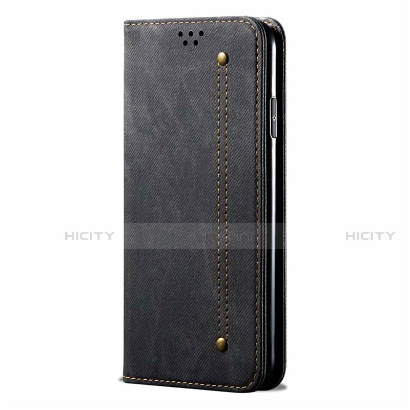 Funda de pano Cartera con Soporte H01 para Oppo A91 Negro