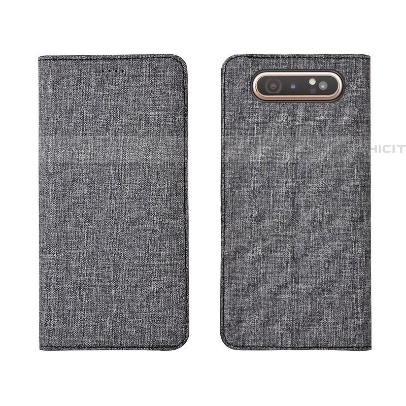 Funda de pano Cartera con Soporte H01 para Samsung Galaxy A90 4G Gris