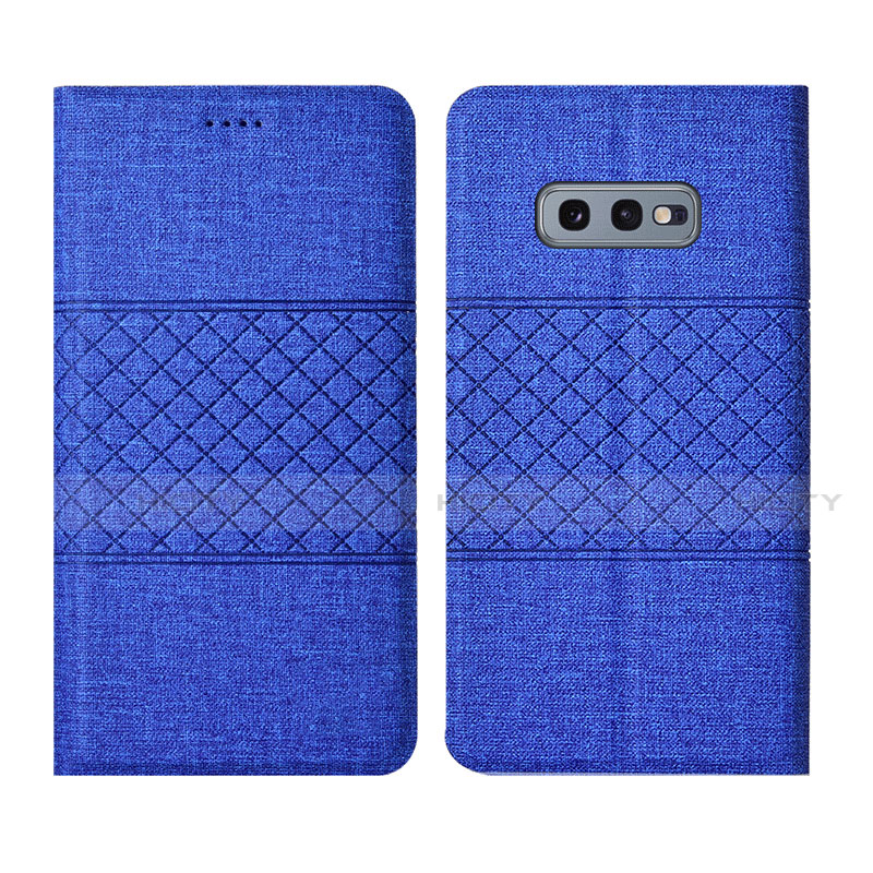 Funda de pano Cartera con Soporte H01 para Samsung Galaxy S10e Azul