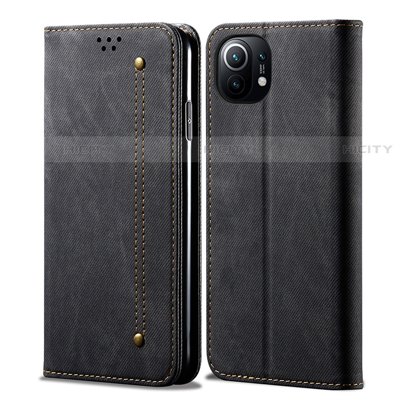 Funda de pano Cartera con Soporte H01 para Xiaomi Mi 11 5G Negro