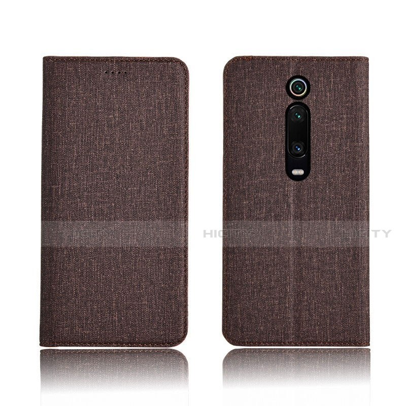 Funda de pano Cartera con Soporte H01 para Xiaomi Mi 9T Marron