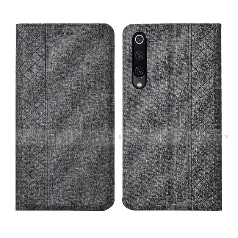 Funda de pano Cartera con Soporte H01 para Xiaomi Mi A3 Gris