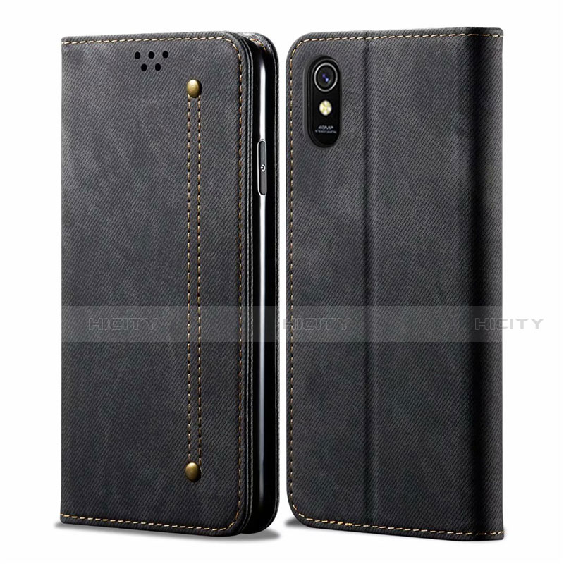 Funda de pano Cartera con Soporte H01 para Xiaomi Redmi 9i Negro