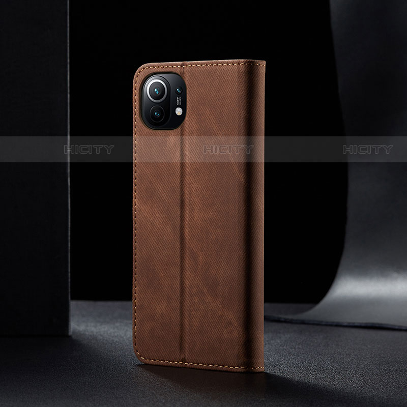 Funda de pano Cartera con Soporte H02 para Xiaomi Mi 11 5G Marron