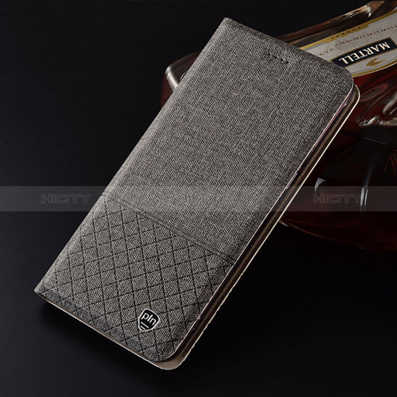 Funda de pano Cartera con Soporte H12P para Huawei Honor 50 5G Gris