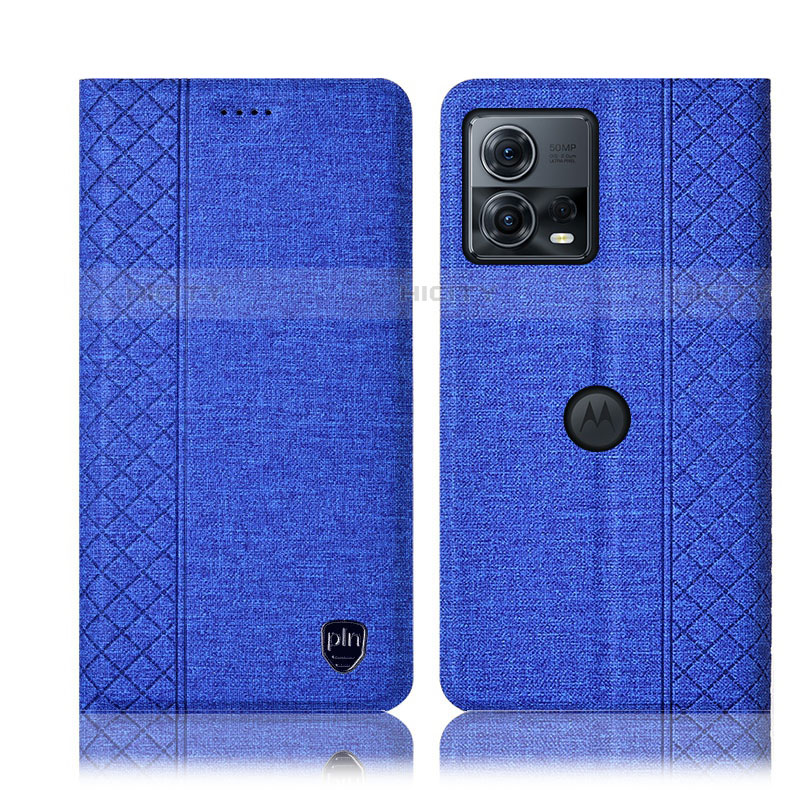 Funda de pano Cartera con Soporte H12P para Motorola Moto Edge 30 Fusion 5G Azul