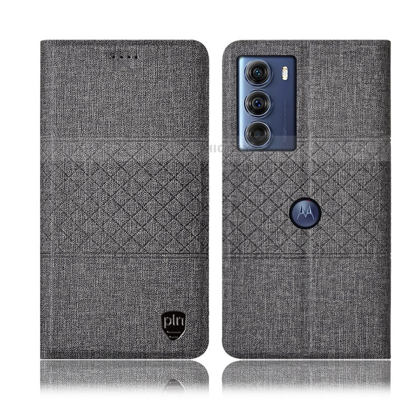 Funda de pano Cartera con Soporte H12P para Motorola Moto Edge S30 5G Gris