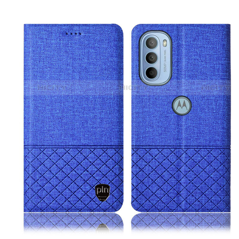 Funda de pano Cartera con Soporte H12P para Motorola Moto G31 Azul