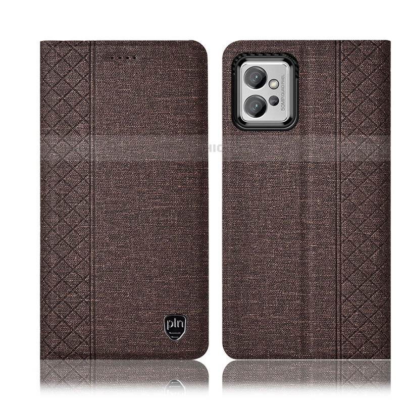 Funda de pano Cartera con Soporte H12P para Motorola Moto G32 Marron