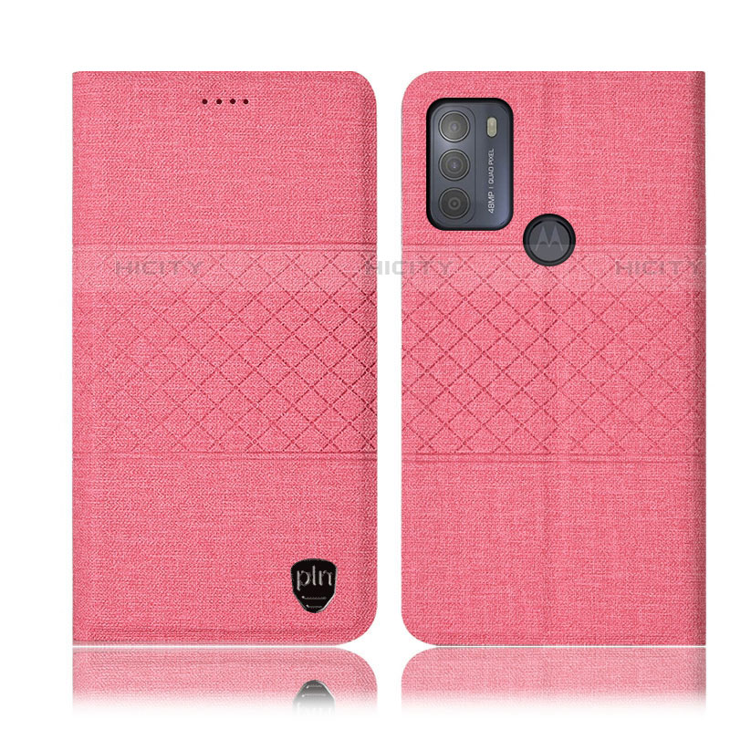 Funda de pano Cartera con Soporte H12P para Motorola Moto G50 Rosa