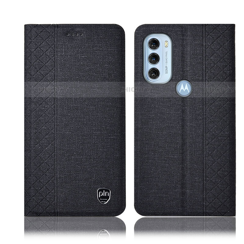 Funda de pano Cartera con Soporte H12P para Motorola Moto G71 5G Negro