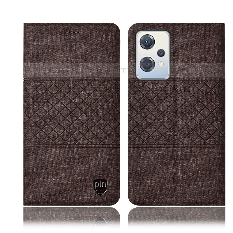 Funda de pano Cartera con Soporte H12P para OnePlus Nord CE 2 Lite 5G Marron